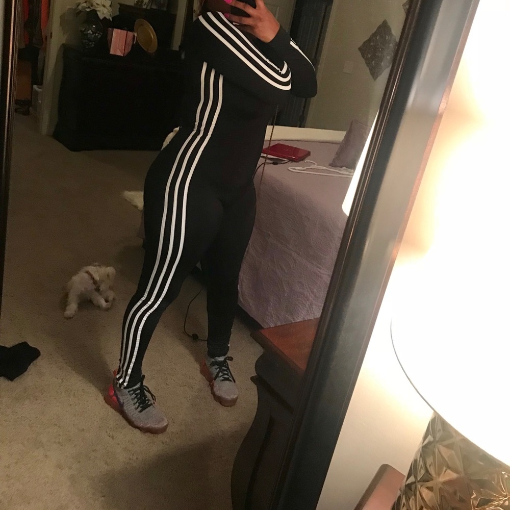 Black and White Stripe Jumpsuit - Picture 3 of 3